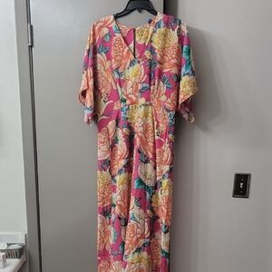 Floral Pink and Yellow Jumpsuit
